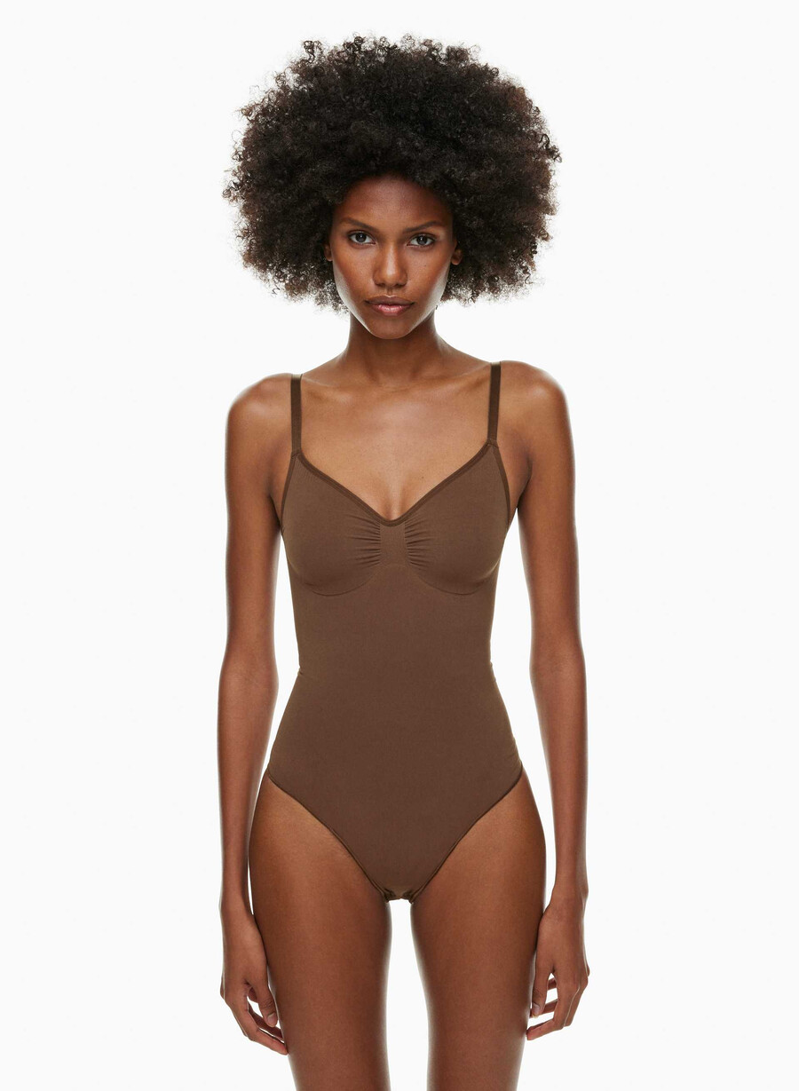 shapeenhance thong bodysuit cocoa bean