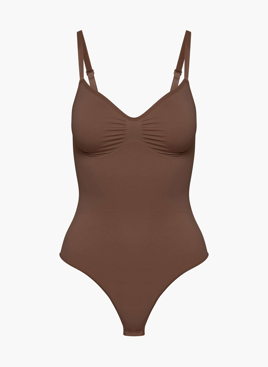 shapeenhance thong bodysuit cocoa bean