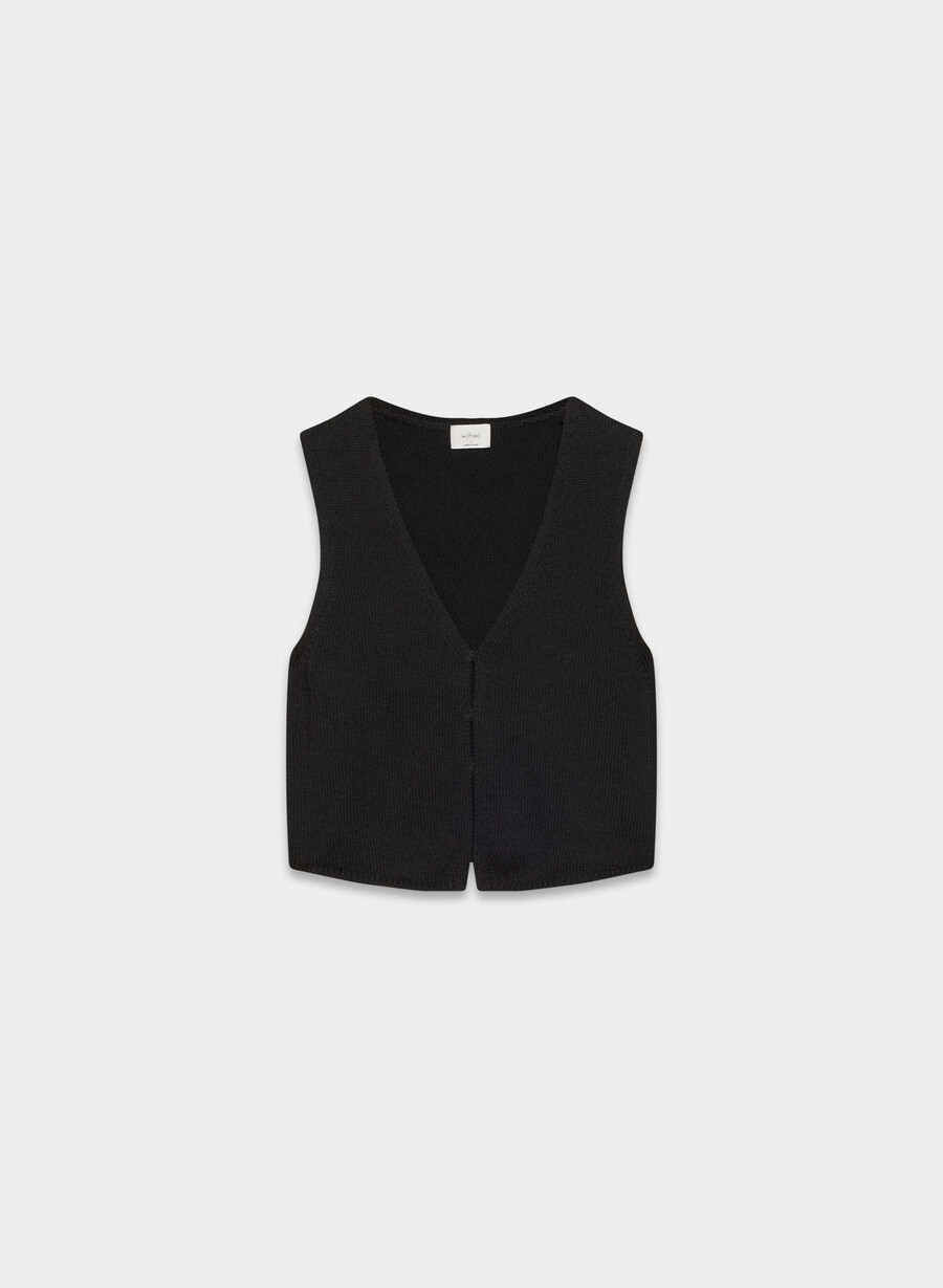 basque sweater vest black