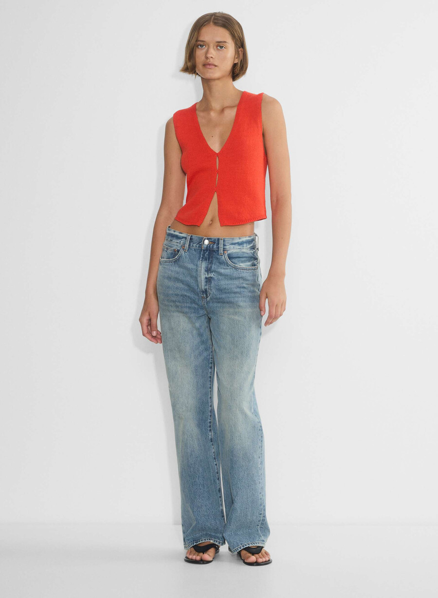 basque sweater vest poppy red