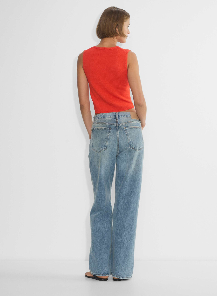 basque sweater vest poppy red