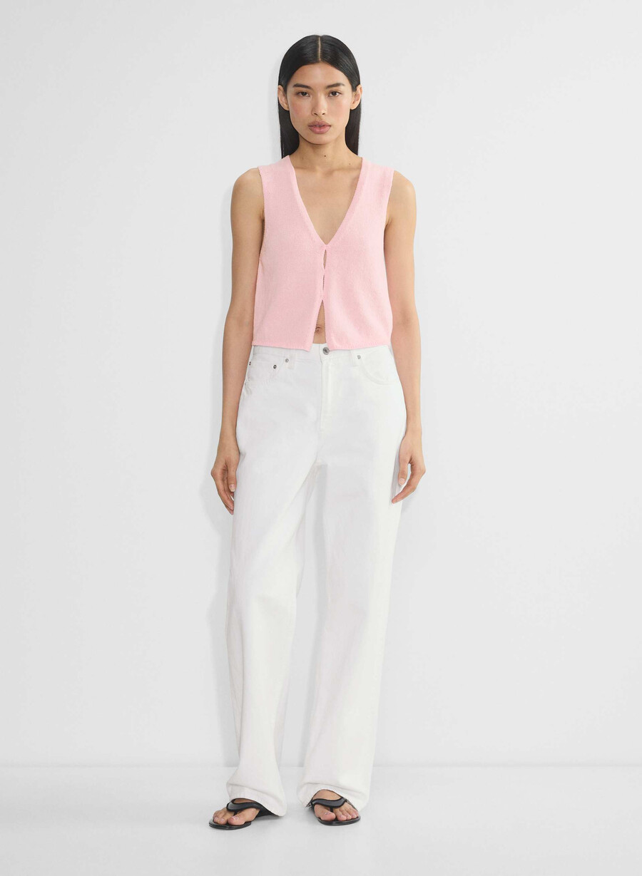 basque sweater vest villa pink