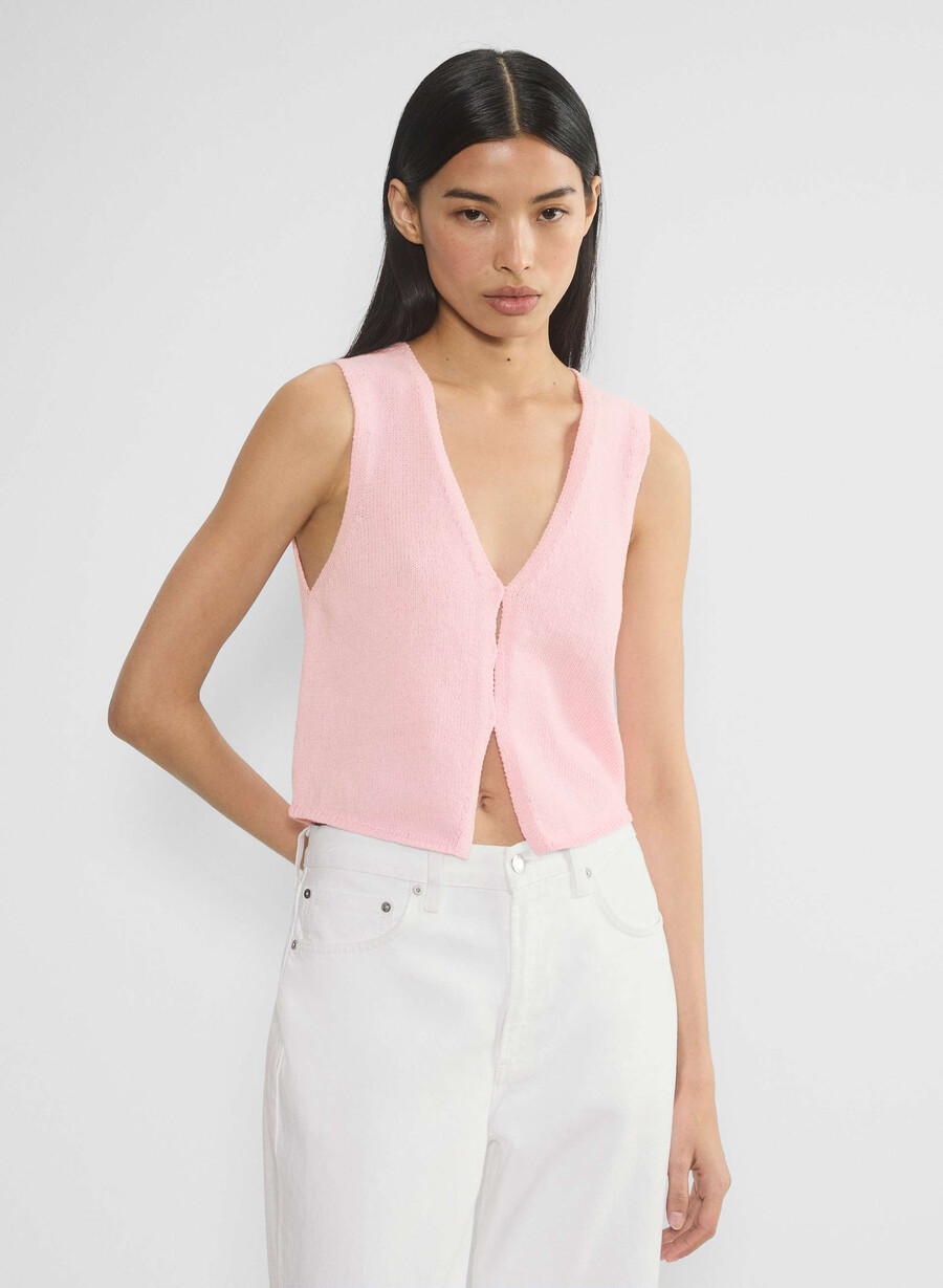 basque sweater vest villa pink