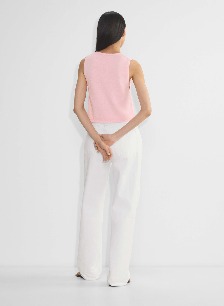basque sweater vest villa pink