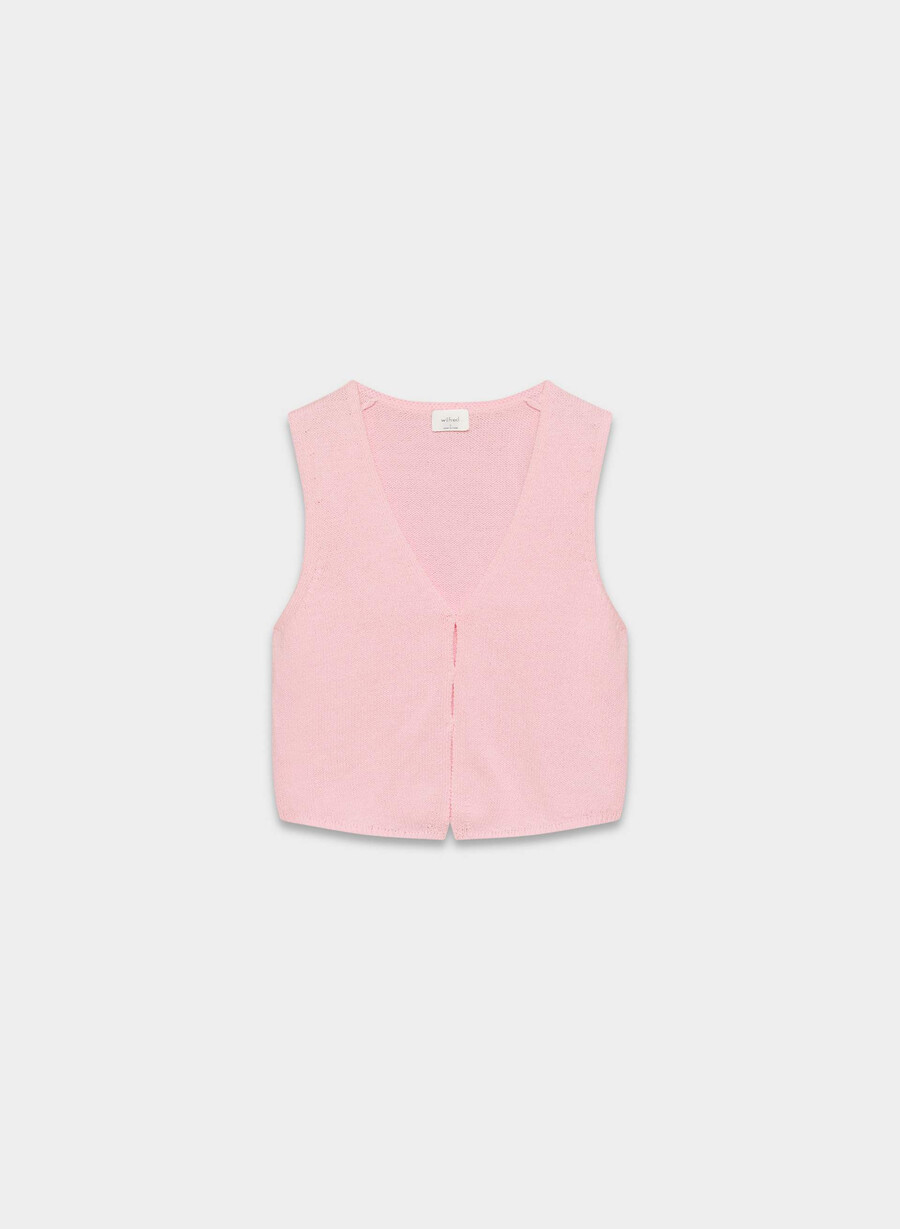 basque sweater vest villa pink