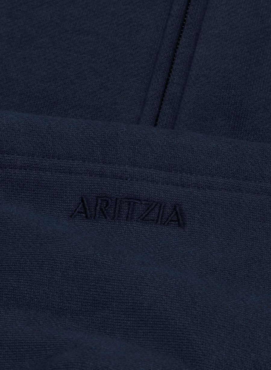 cozy sweatfleece boyfriend boxy zip hoodie admiral