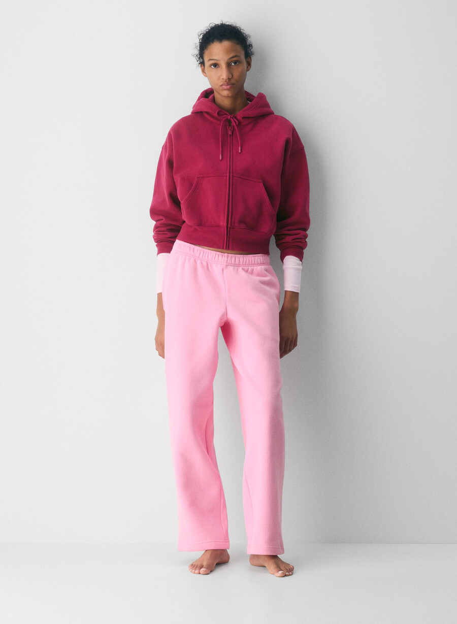 cozy sweatfleece boyfriend boxy zip hoodie juicy rose