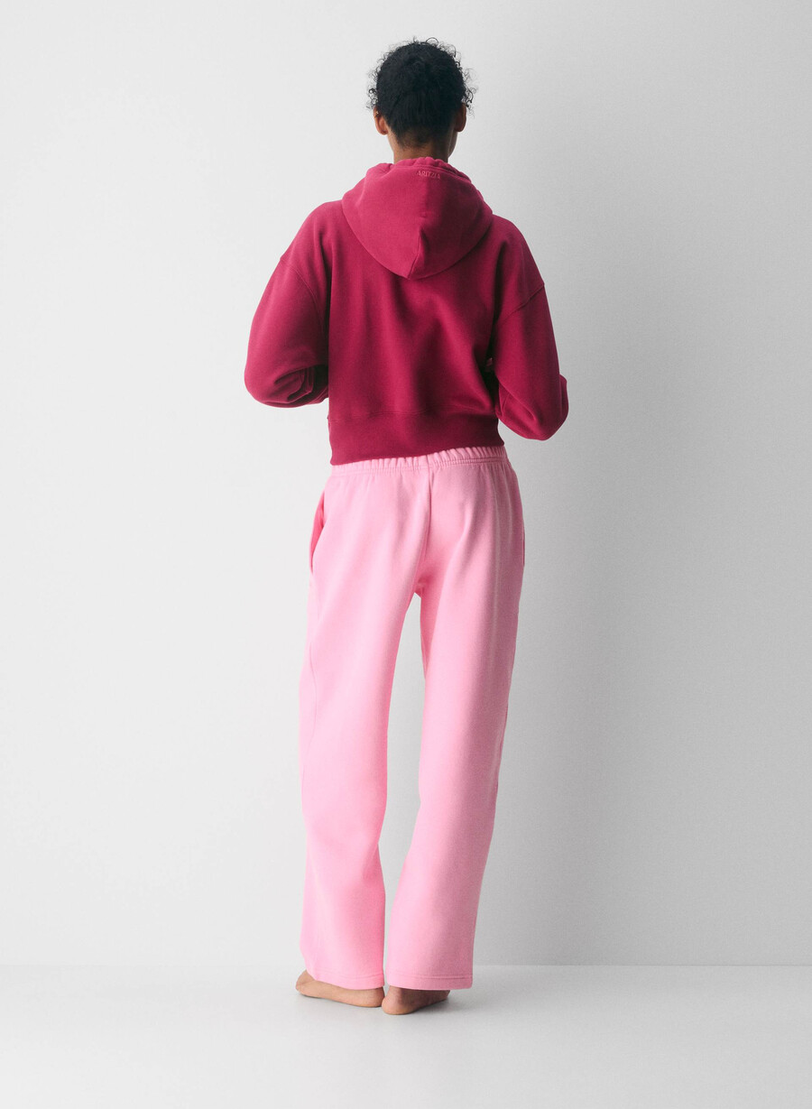 cozy sweatfleece boyfriend boxy zip hoodie juicy rose