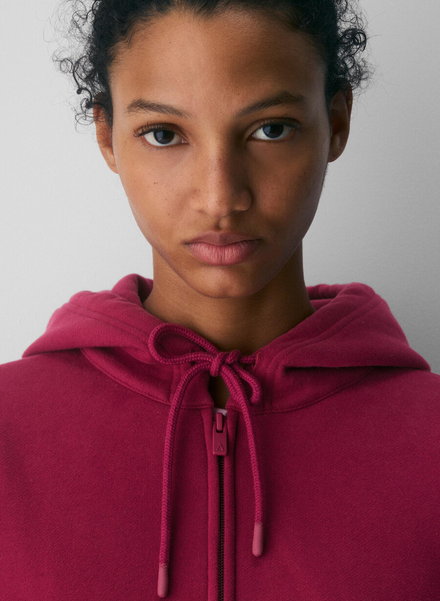cozy sweatfleece boyfriend boxy zip hoodie juicy rose