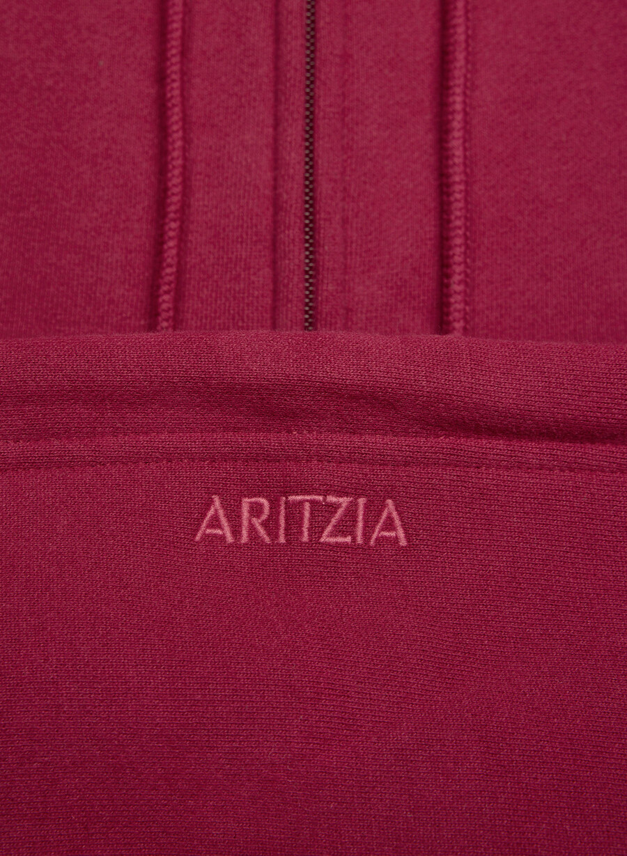 cozy sweatfleece boyfriend boxy zip hoodie juicy rose