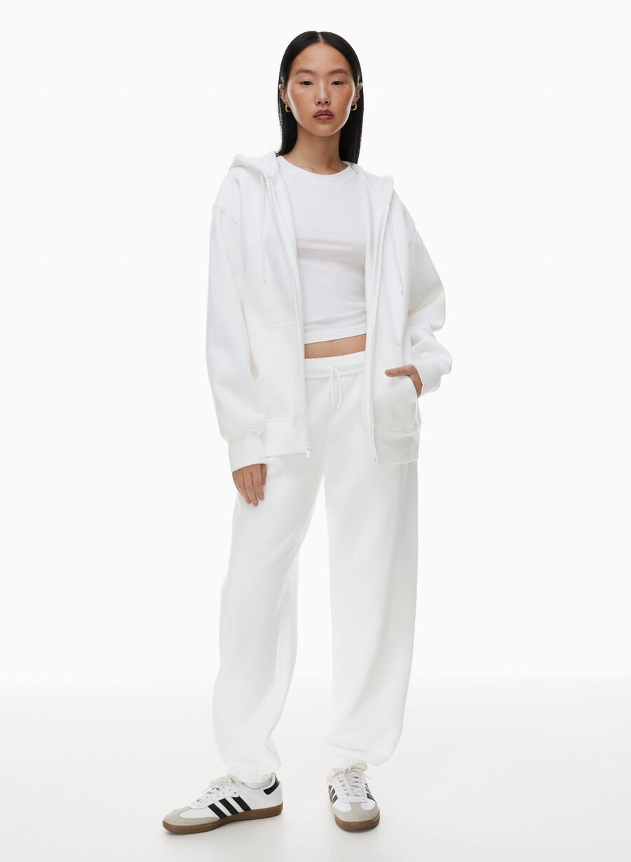 cozy fleece boyfriend zip hoodie scarab