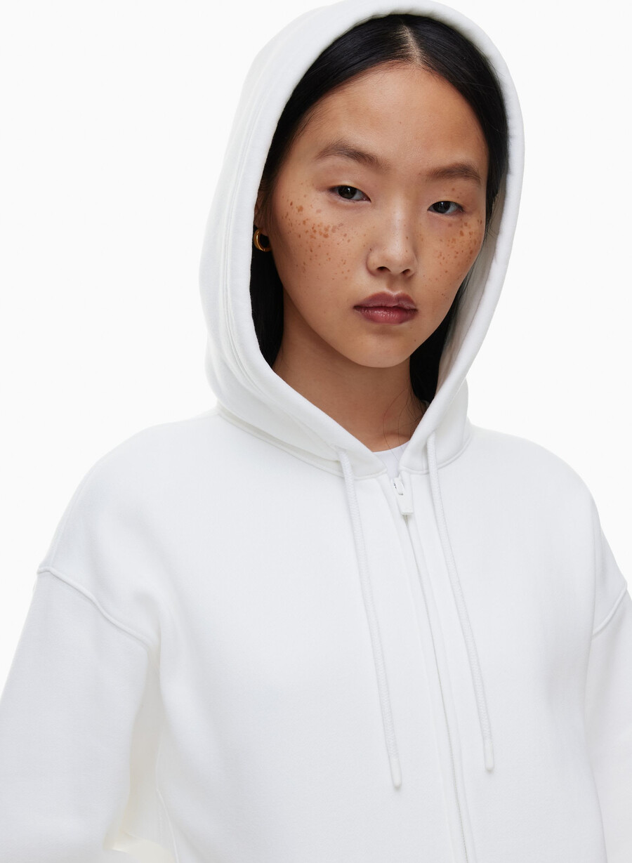 cozy fleece boyfriend zip hoodie scarab