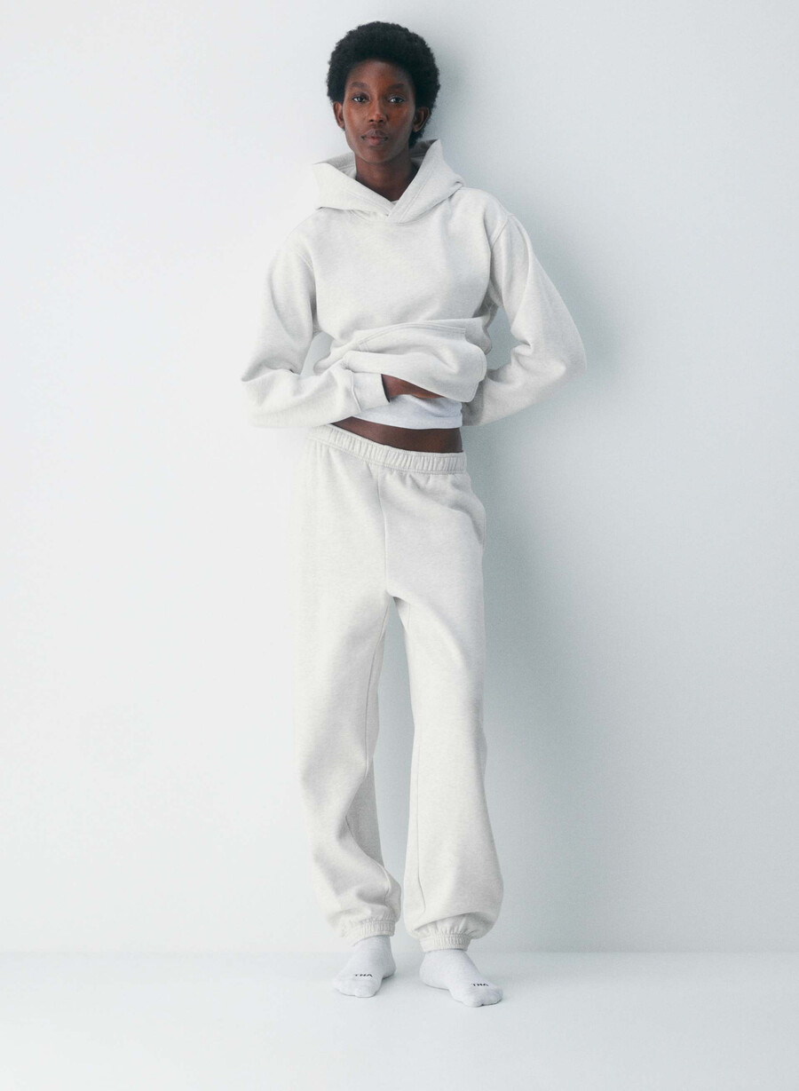 cozy sweatfleece perfect hoodie heather cloud white