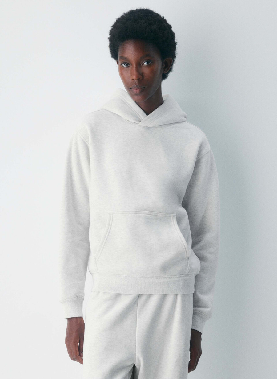 cozy sweatfleece perfect hoodie heather cloud white