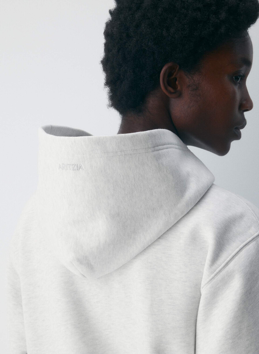 cozy sweatfleece perfect hoodie heather cloud white