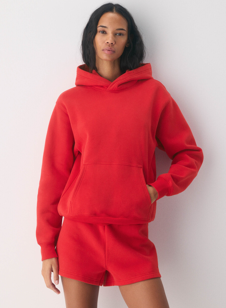 cozy sweatfleece perfect hoodie flashing red
