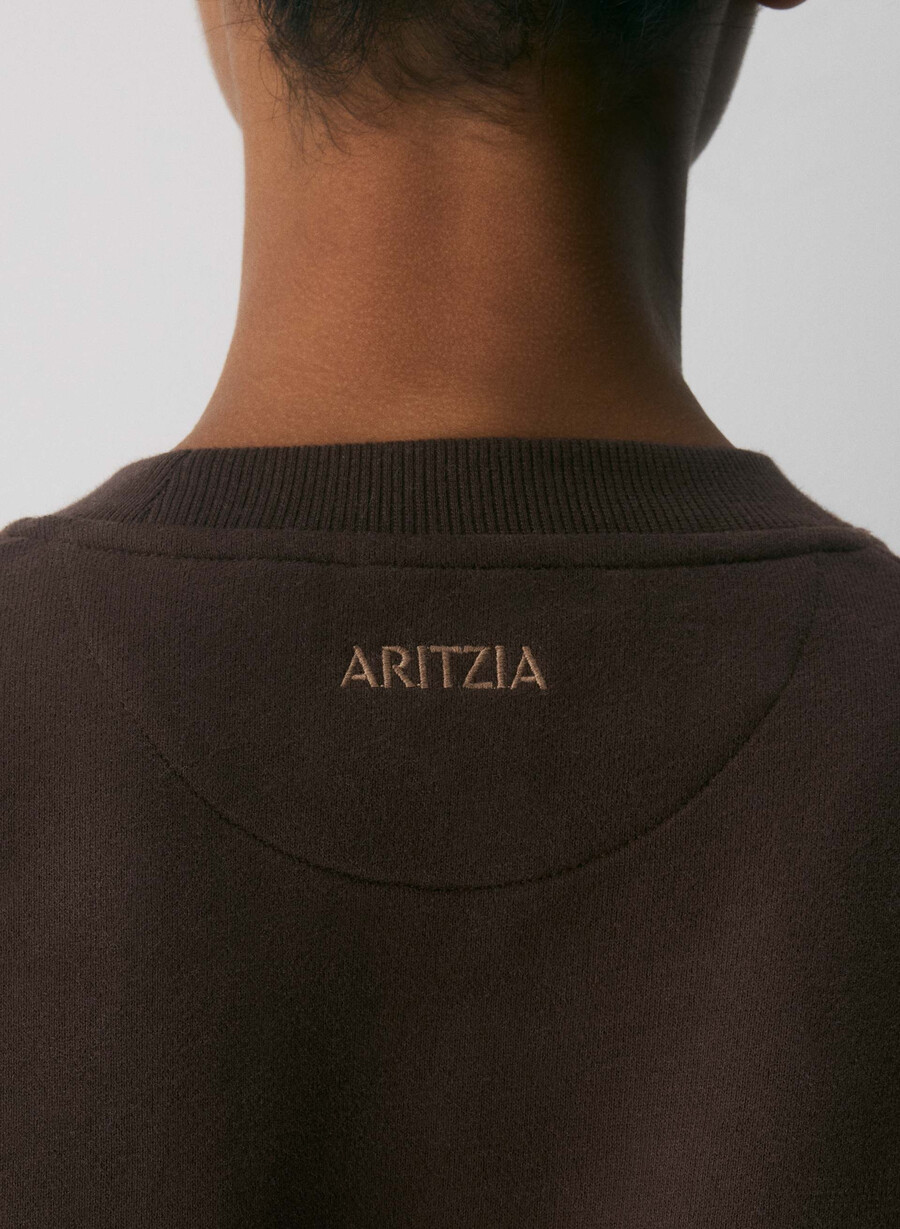 cozy sweatfleece perfect crew sweatshirt rich mocha brown