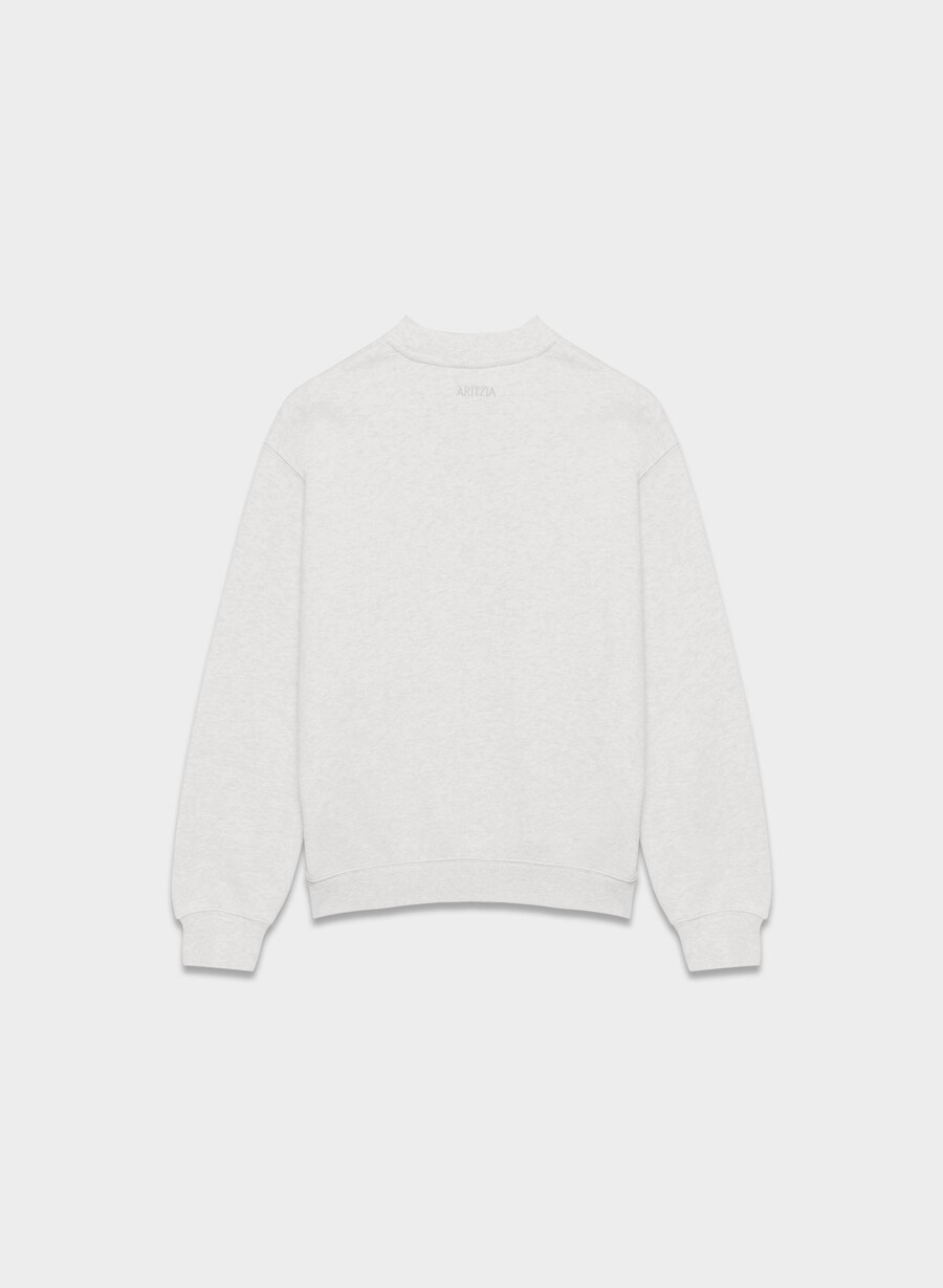 cozy sweatfleece perfect crew sweatshirt heather cloud white