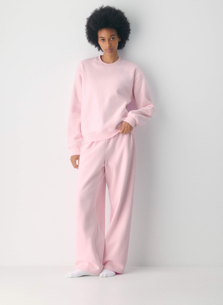 cozy sweatfleece perfect crew sweatshirt villa pink