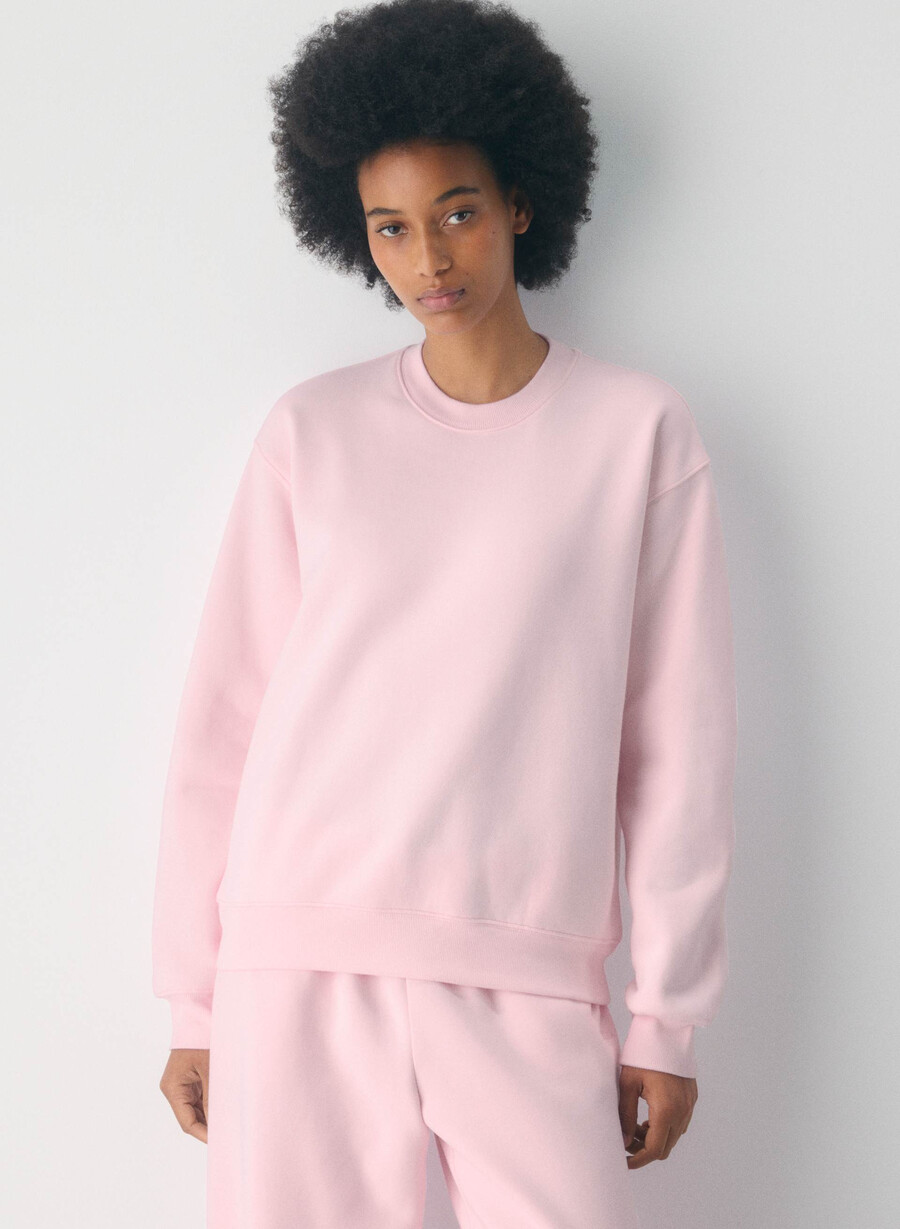cozy sweatfleece perfect crew sweatshirt villa pink