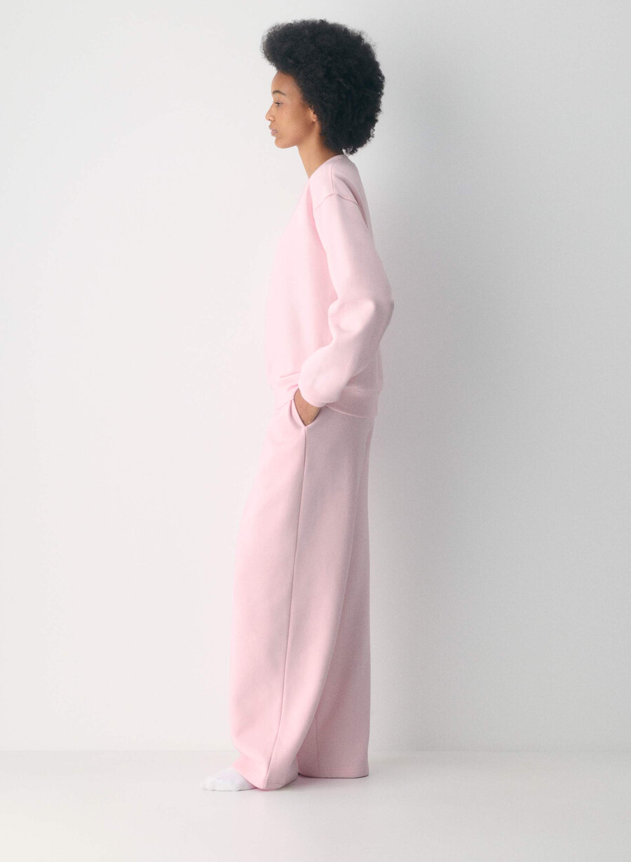 cozy sweatfleece perfect crew sweatshirt villa pink