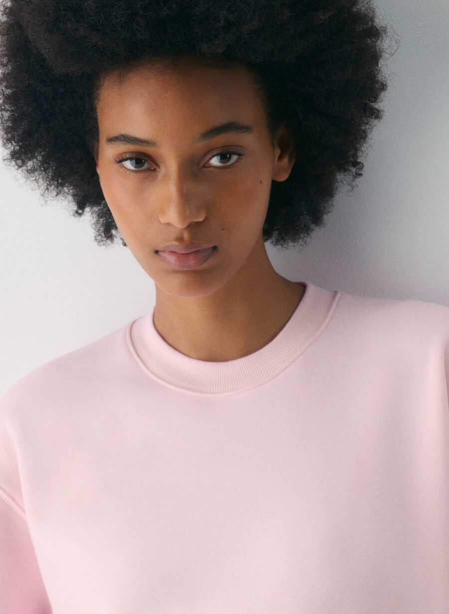 cozy sweatfleece perfect crew sweatshirt villa pink