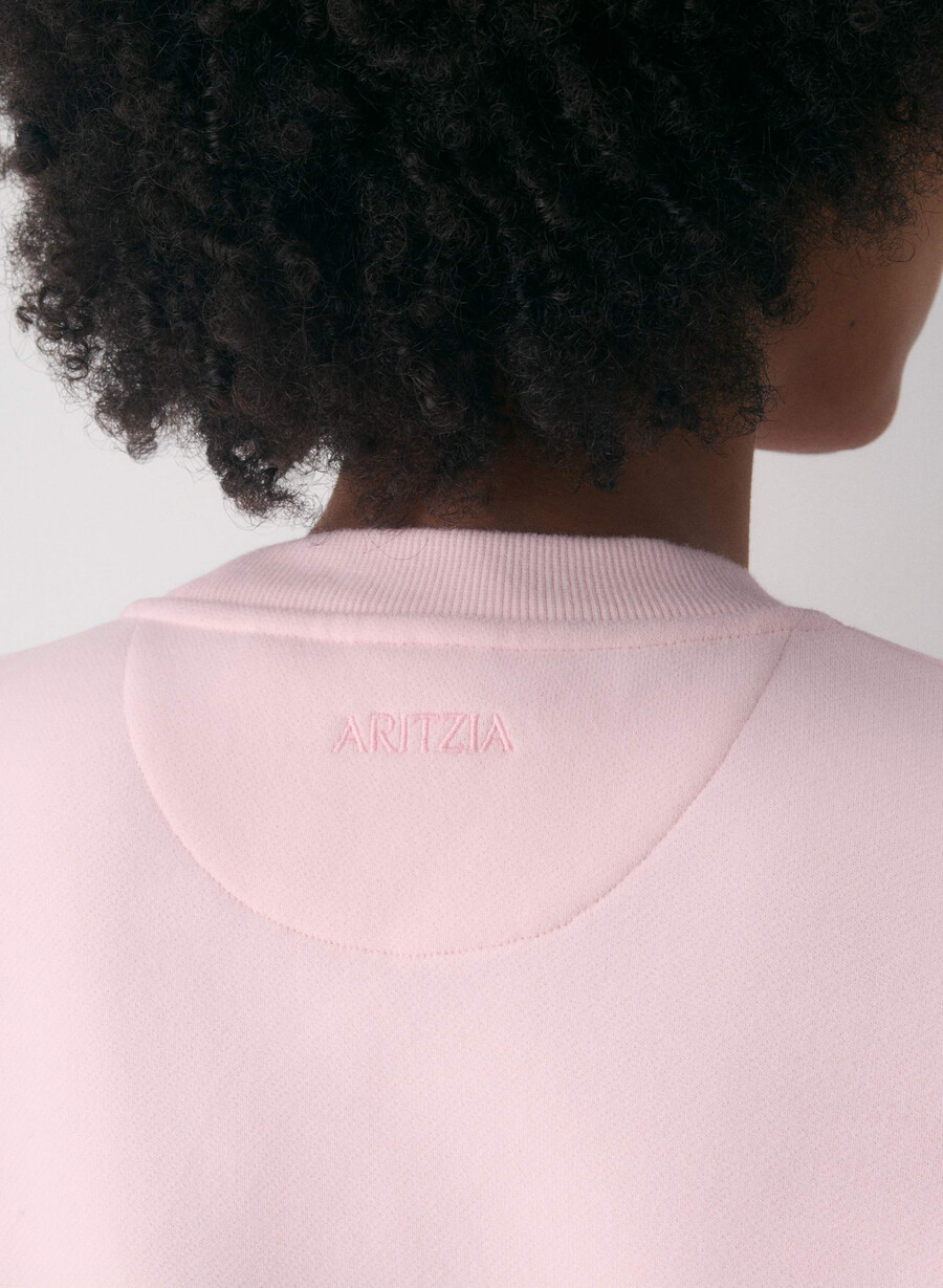 cozy sweatfleece perfect crew sweatshirt villa pink