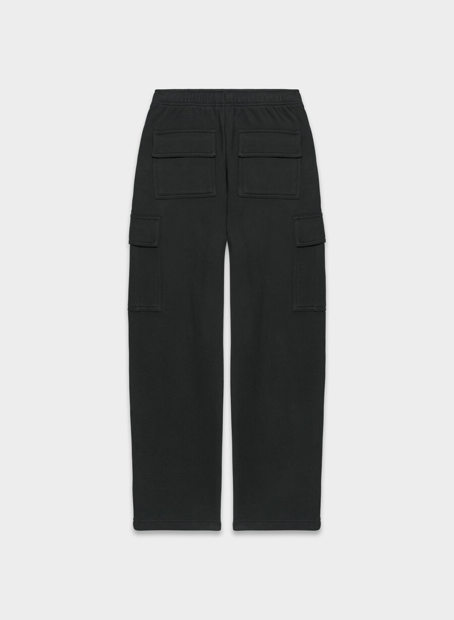 cozy sweatfleece mega cargo sweatpant black