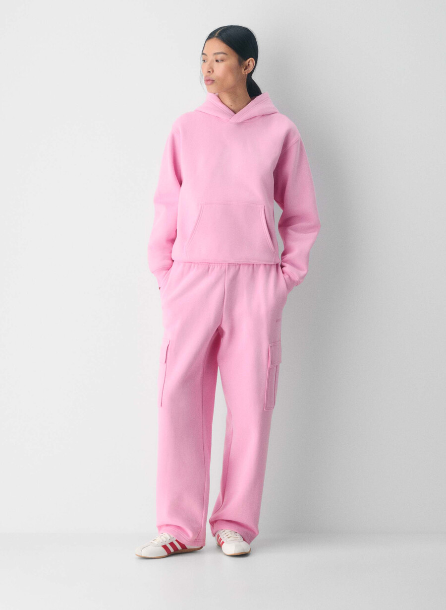 cozy sweatfleece mega cargo sweatpant morganite pink