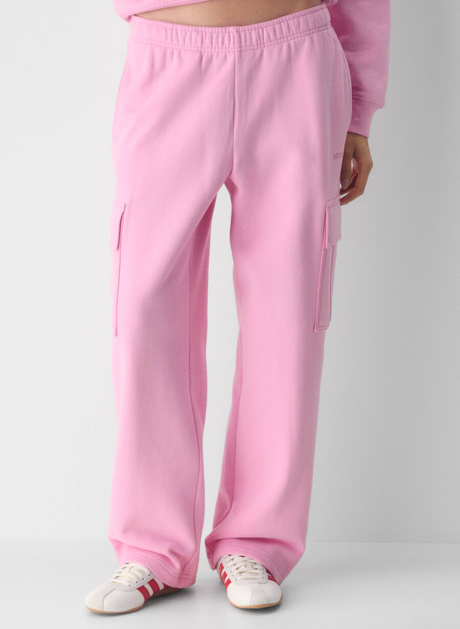 cozy sweatfleece mega cargo sweatpant morganite pink
