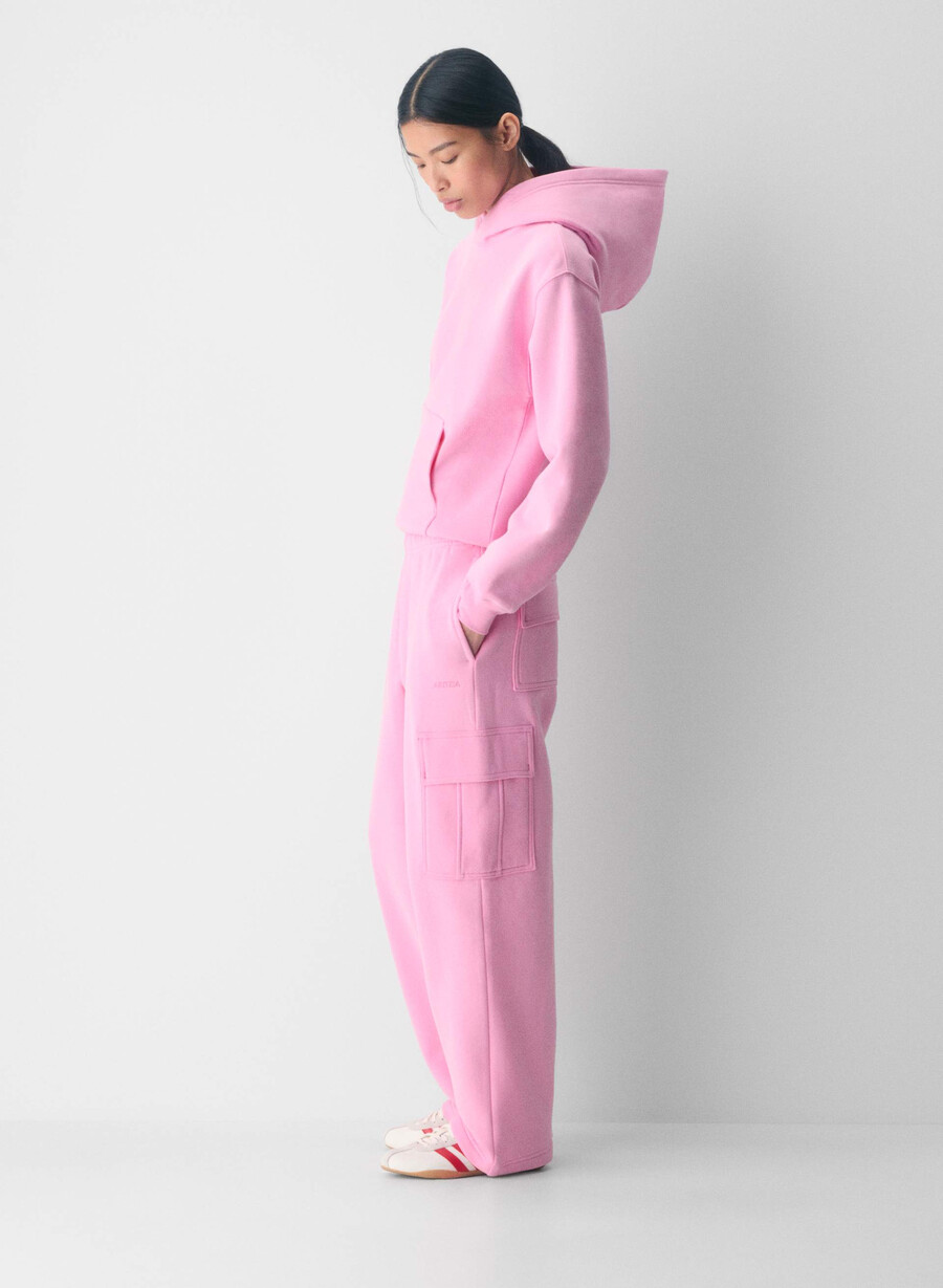 cozy sweatfleece mega cargo sweatpant morganite pink