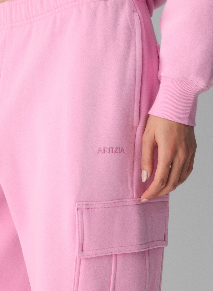 cozy sweatfleece mega cargo sweatpant morganite pink