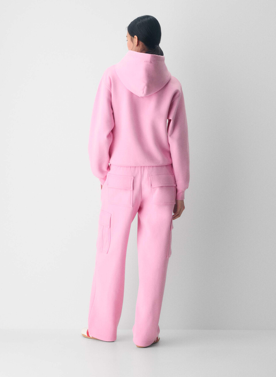 cozy sweatfleece mega cargo sweatpant morganite pink