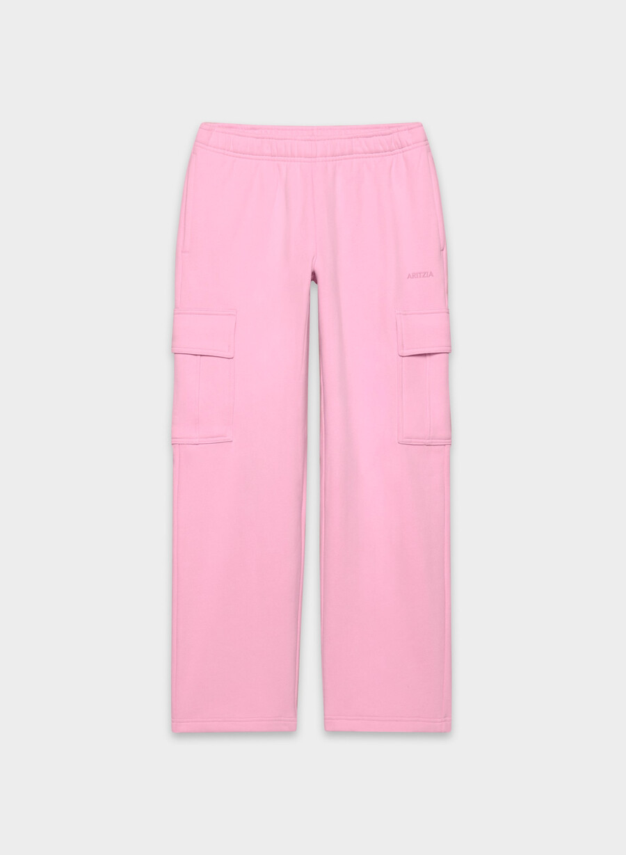 cozy sweatfleece mega cargo sweatpant morganite pink