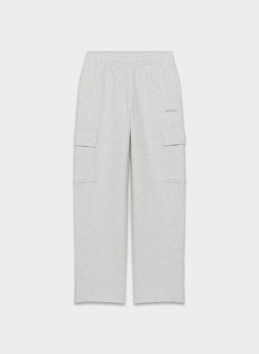 cozy sweatfleece mega cargo sweatpant heather chrome