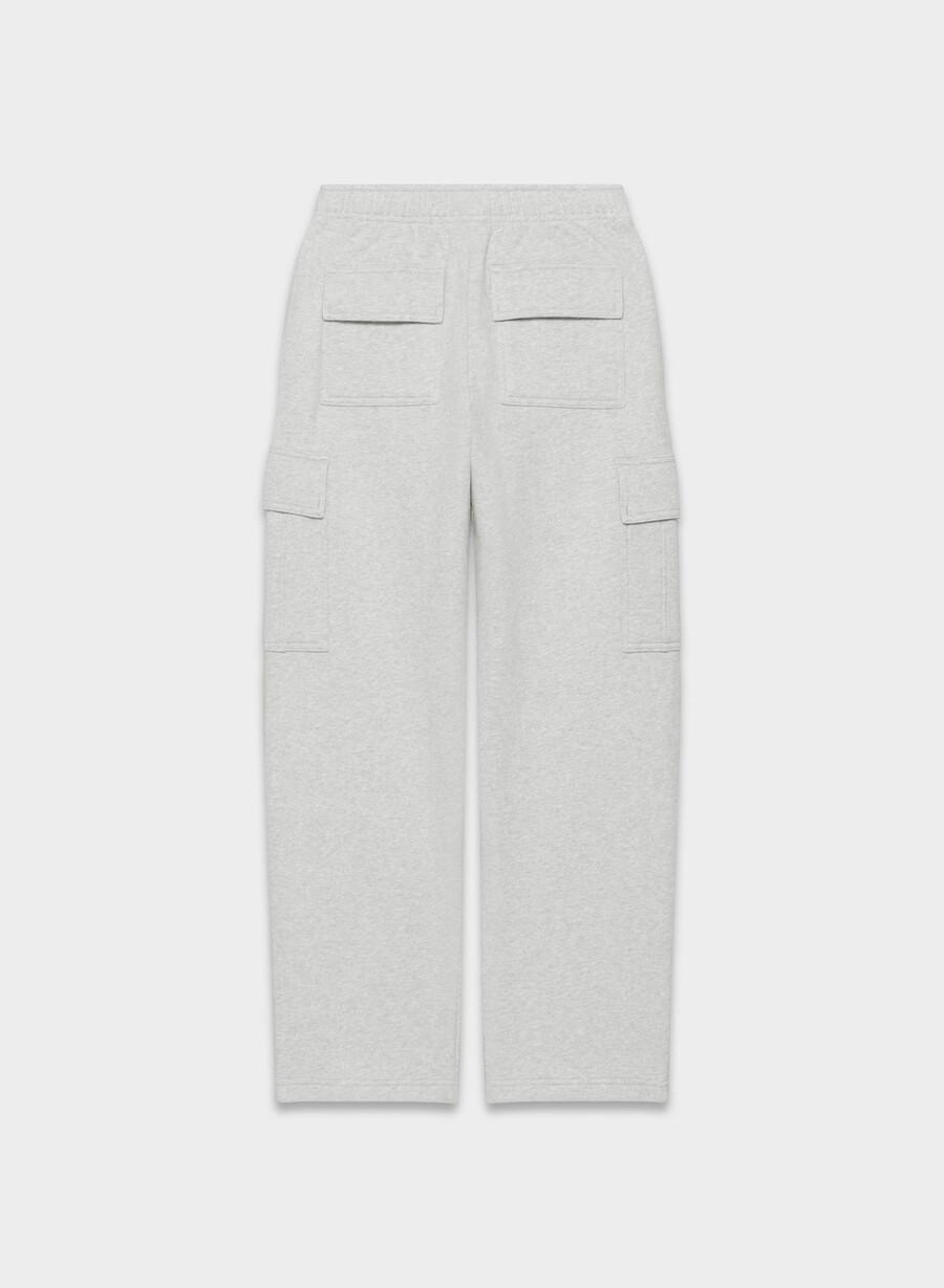 cozy sweatfleece mega cargo sweatpant heather chrome