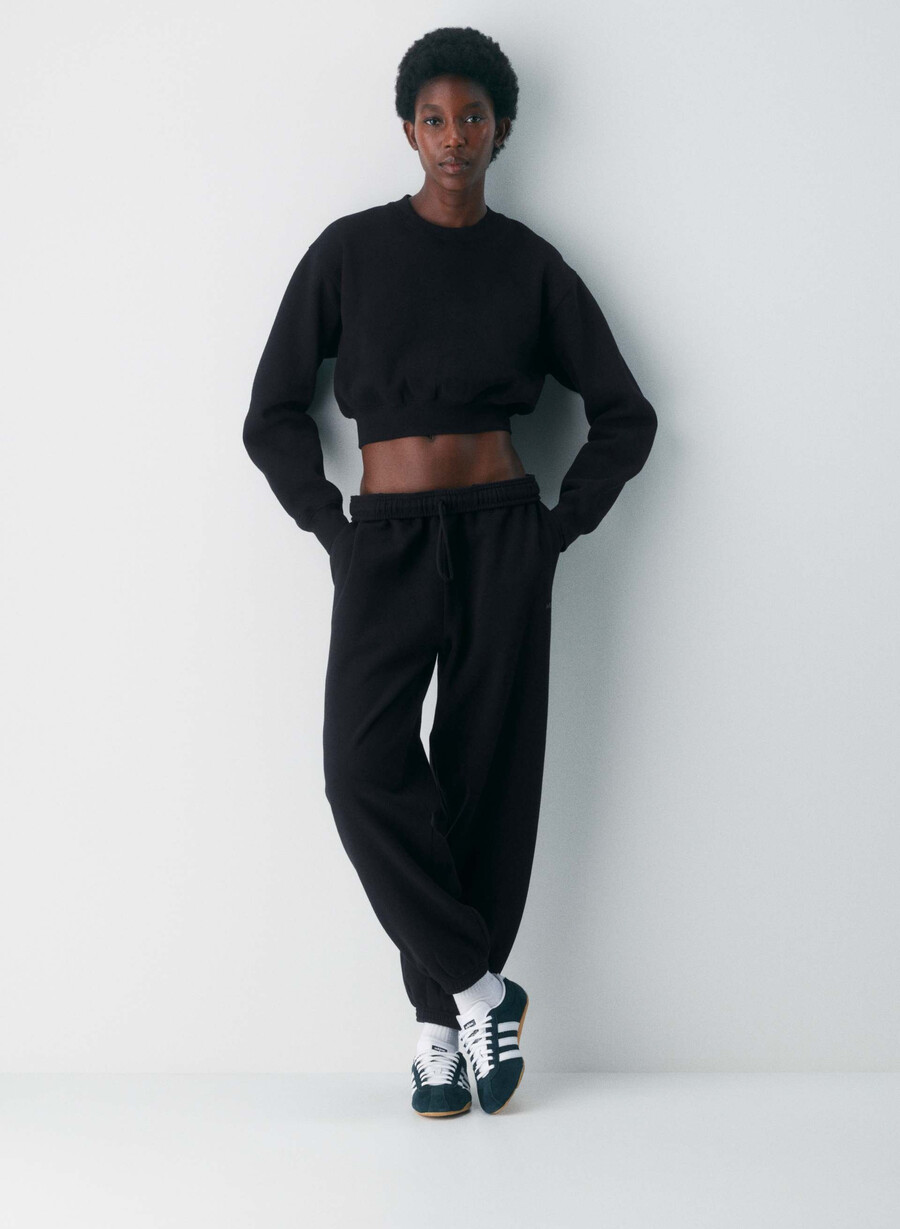 cozy sweatfleece mega jogger black