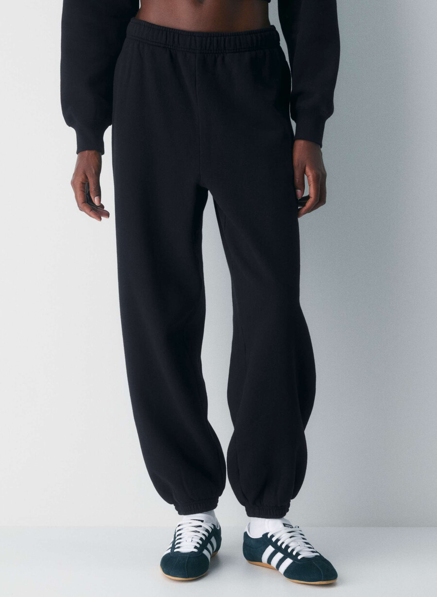 cozy sweatfleece mega jogger black