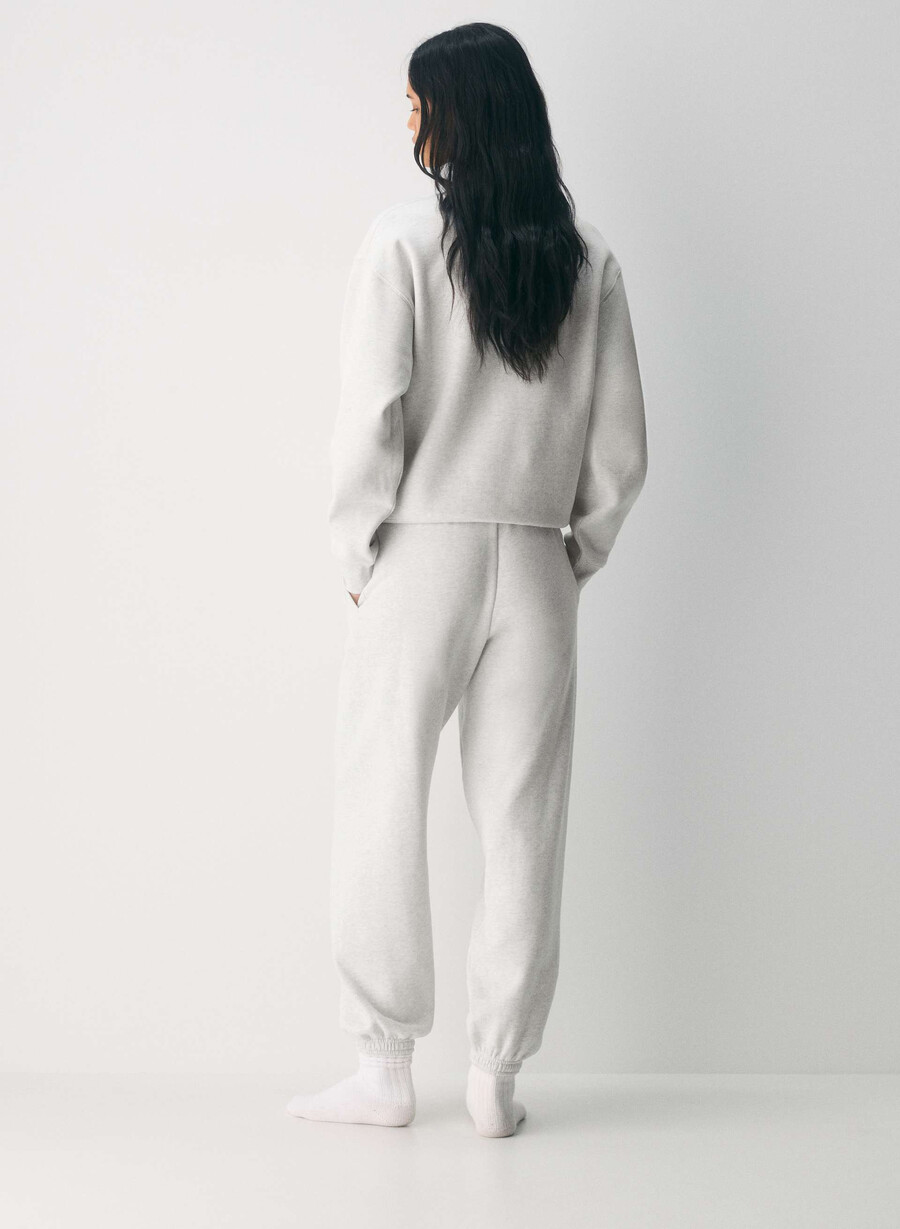 cozy sweatfleece mega jogger heather cloud white