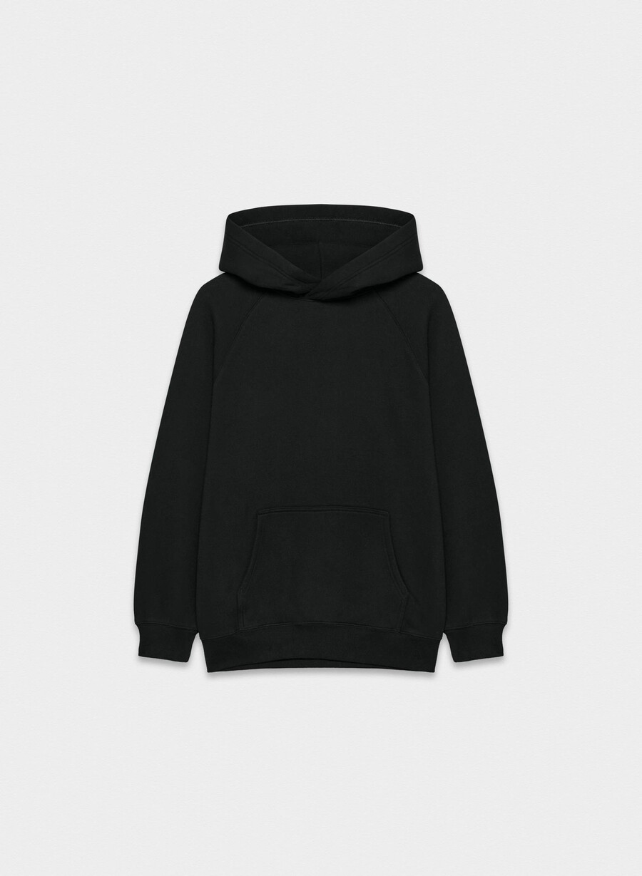 cozy sweatfleece mega raglan hoodie black
