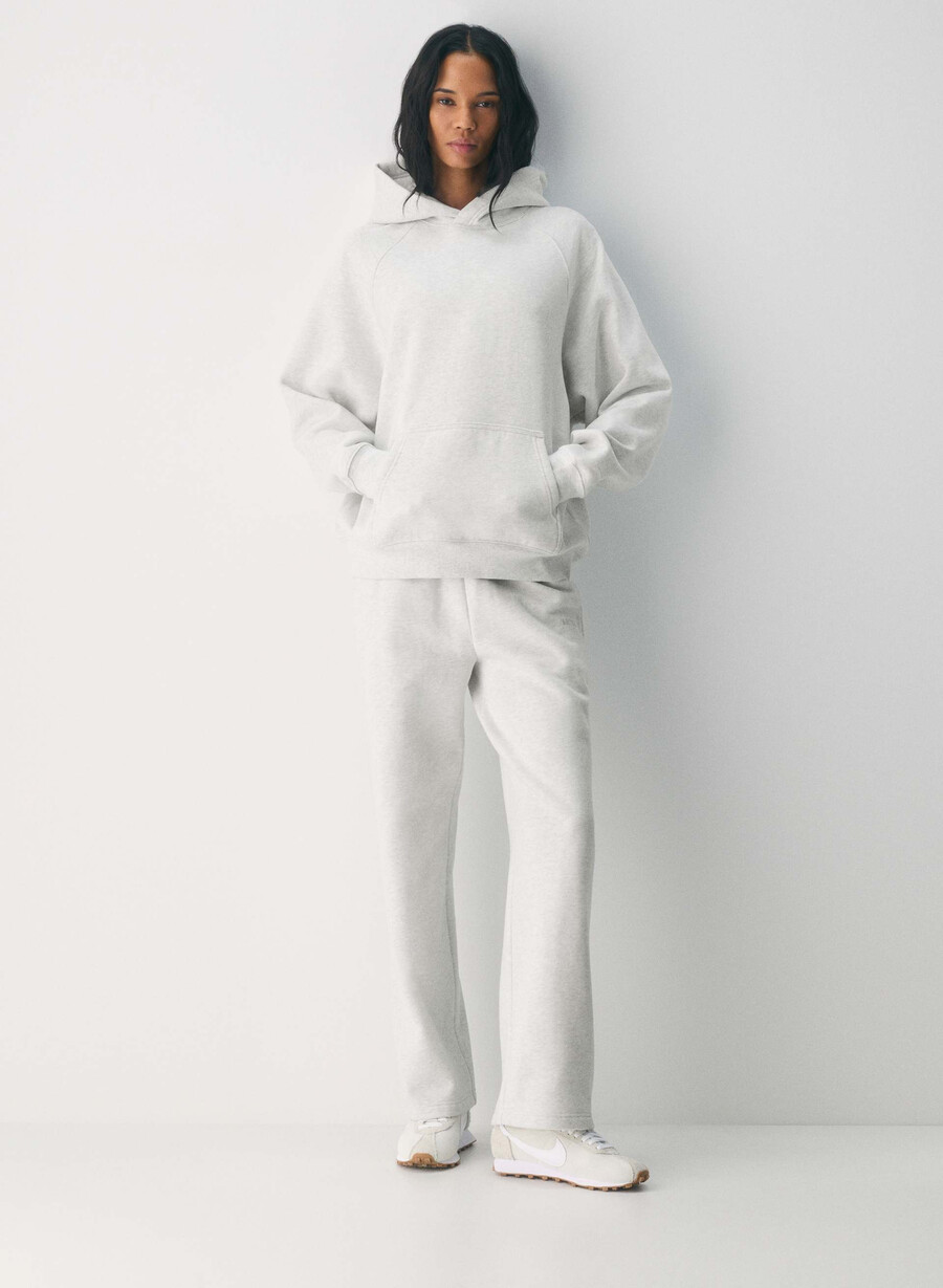 cozy sweatfleece mega raglan hoodie heather cloud white