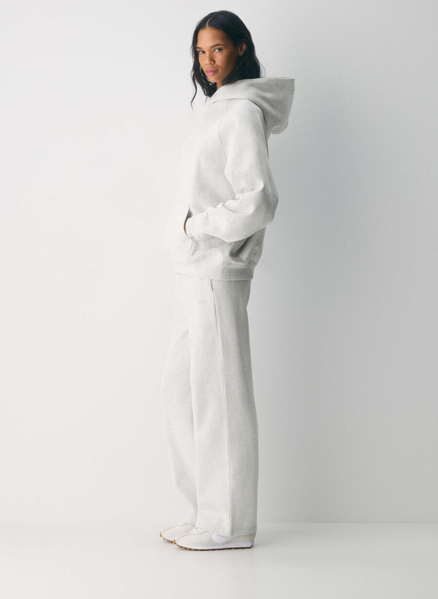 cozy sweatfleece mega raglan hoodie heather cloud white