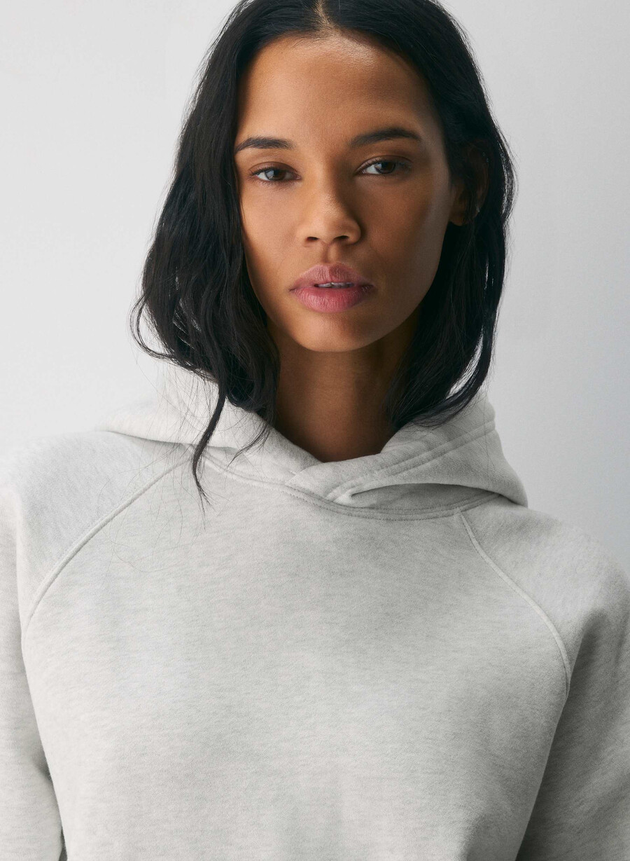 cozy sweatfleece mega raglan hoodie heather cloud white