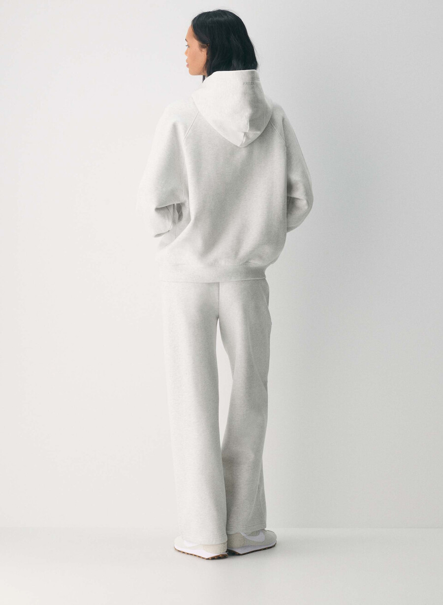 cozy sweatfleece mega raglan hoodie heather cloud white