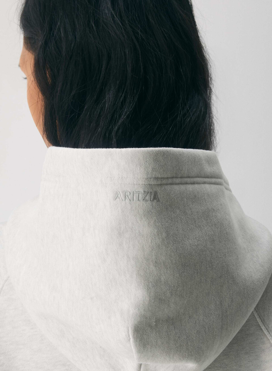 cozy sweatfleece mega raglan hoodie heather cloud white