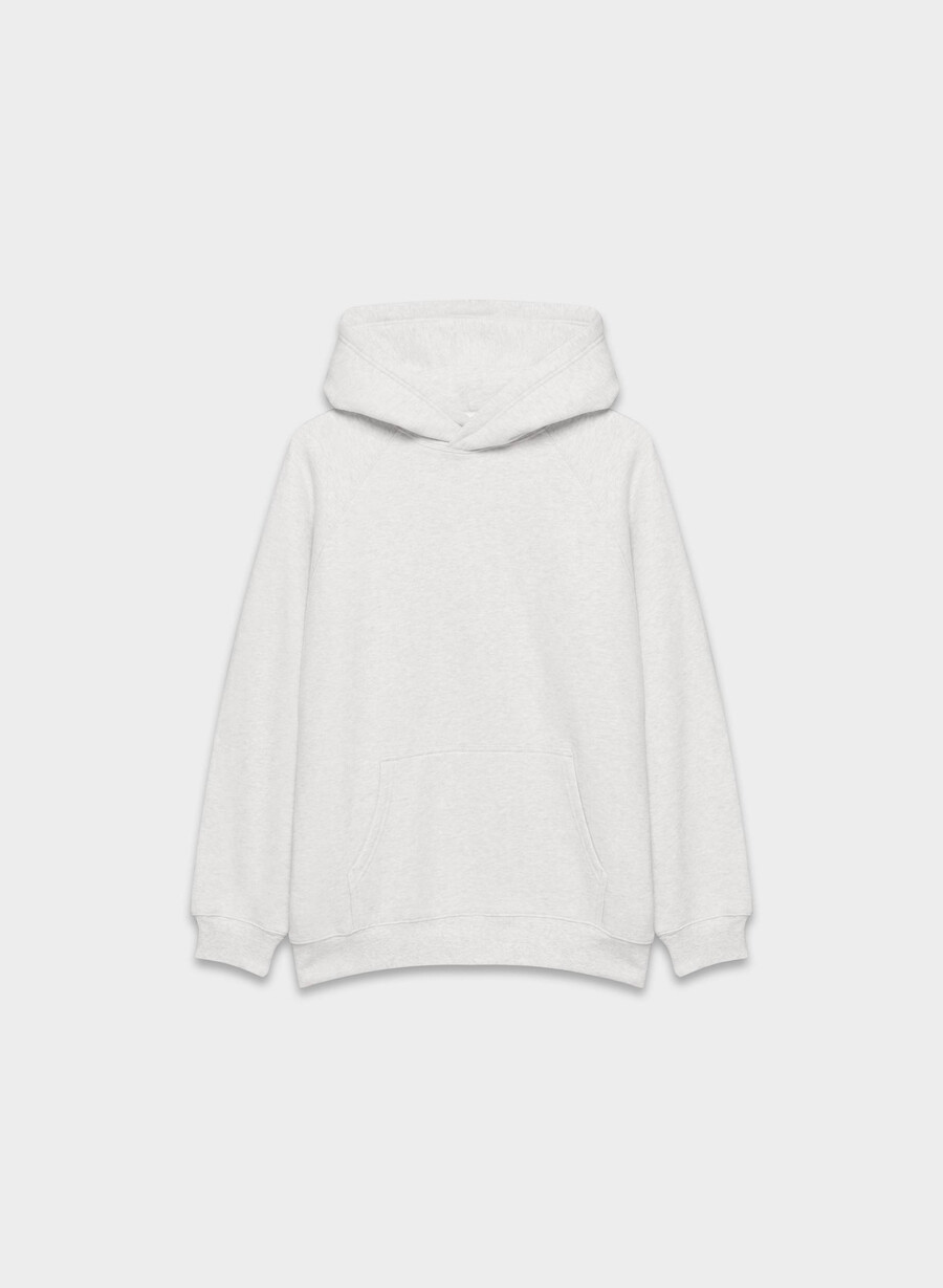 cozy sweatfleece mega raglan hoodie heather cloud white