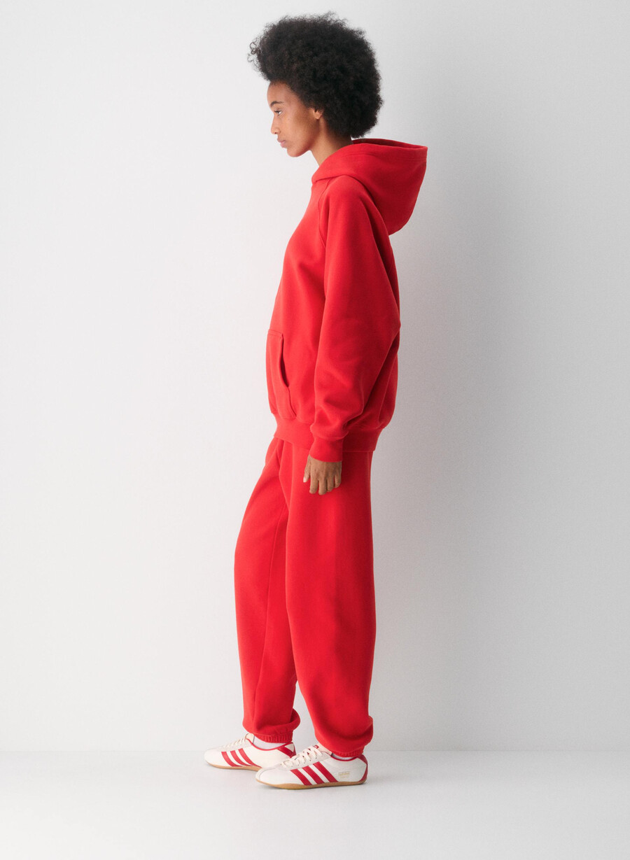 cozy sweatfleece mega raglan hoodie flashing red