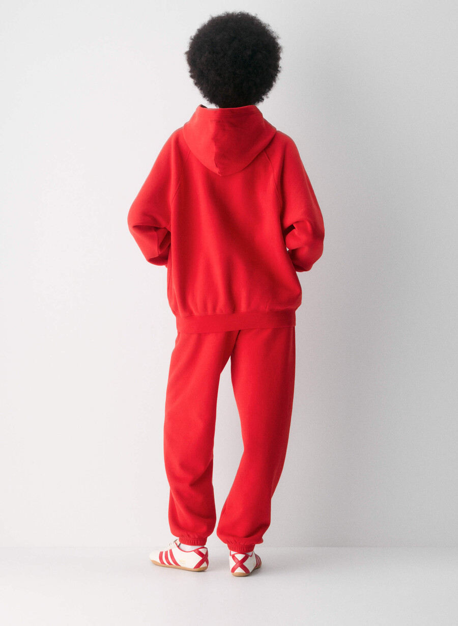 cozy sweatfleece mega raglan hoodie flashing red