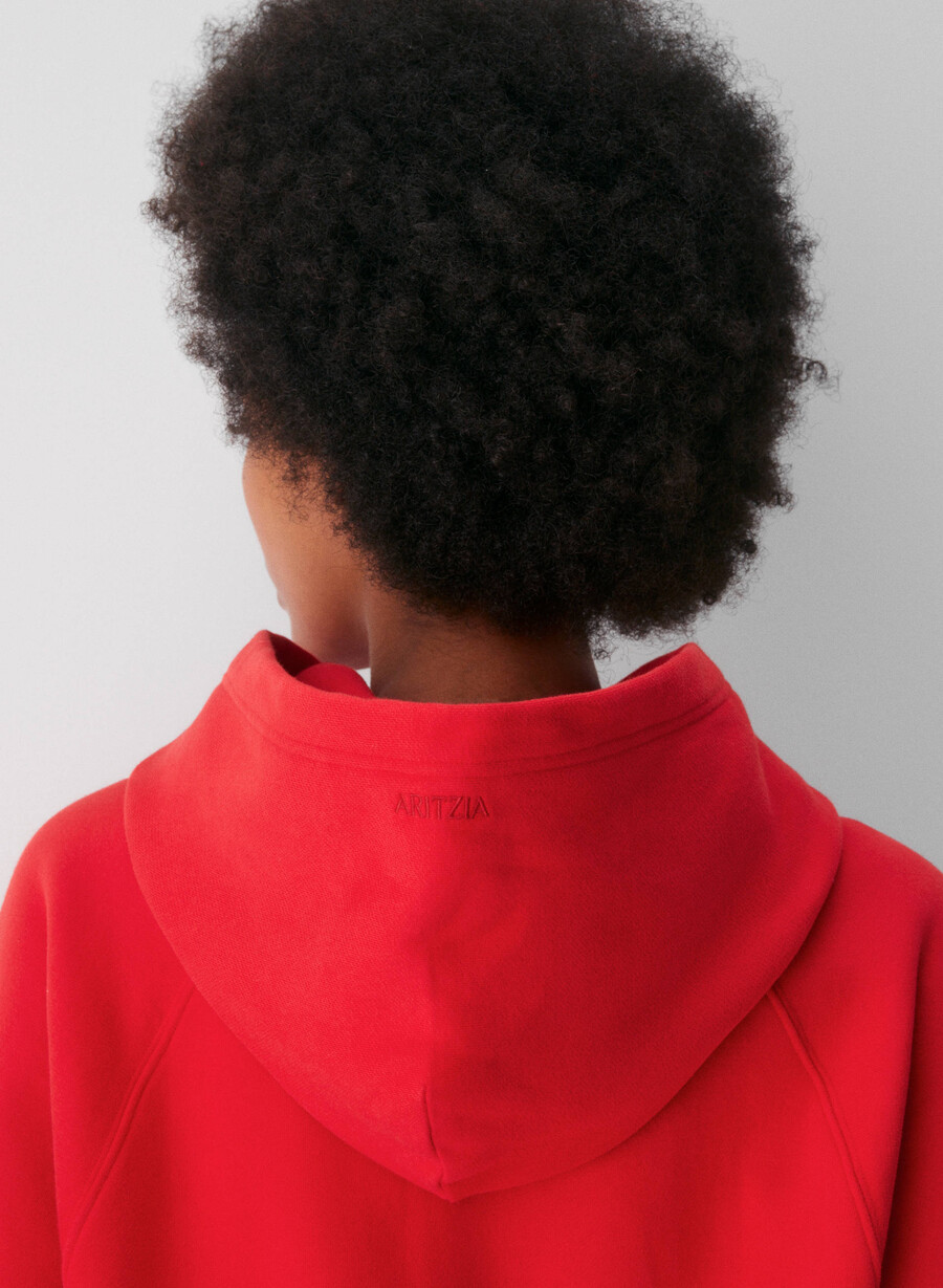 cozy sweatfleece mega raglan hoodie flashing red