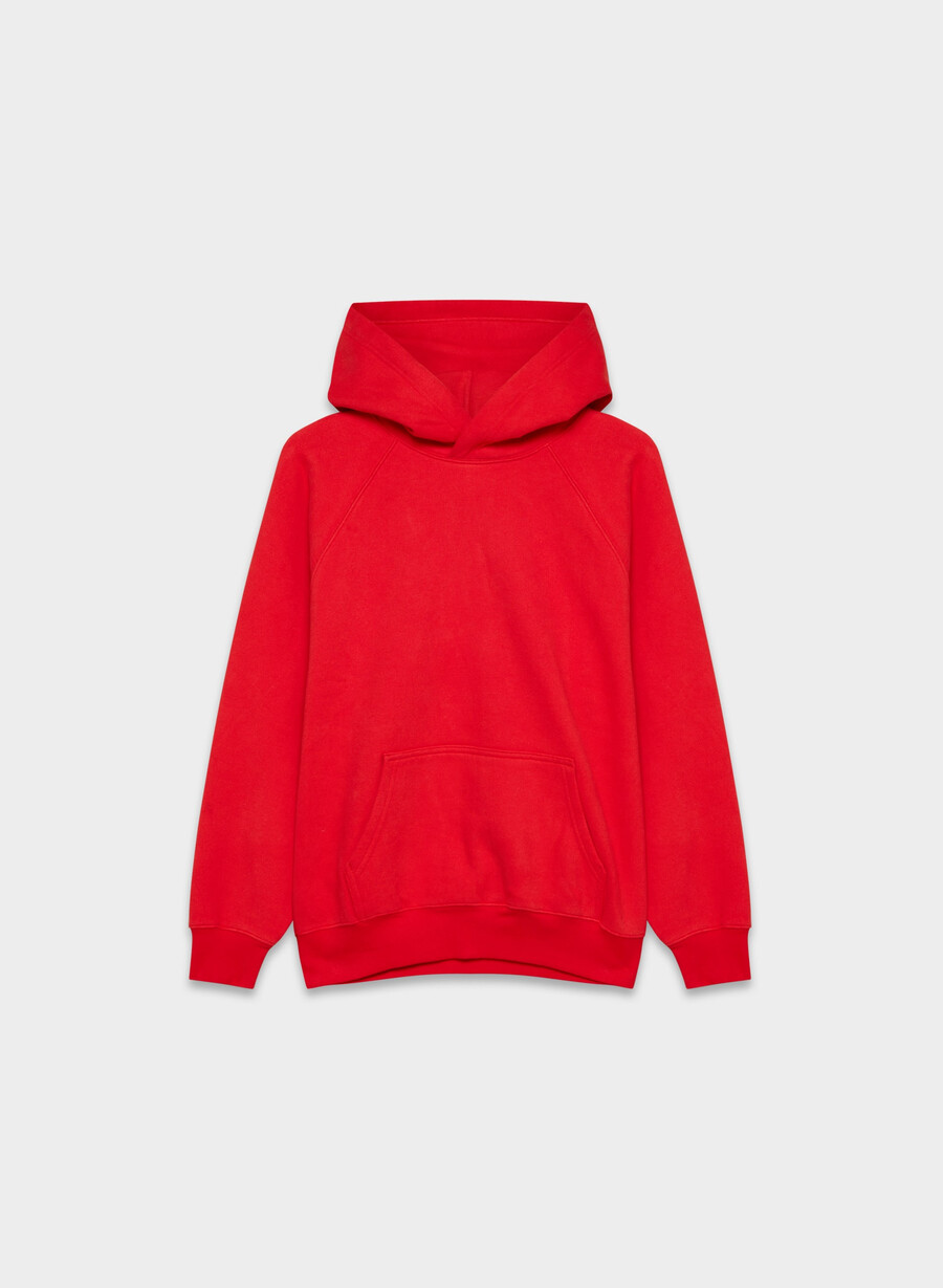 cozy sweatfleece mega raglan hoodie flashing red